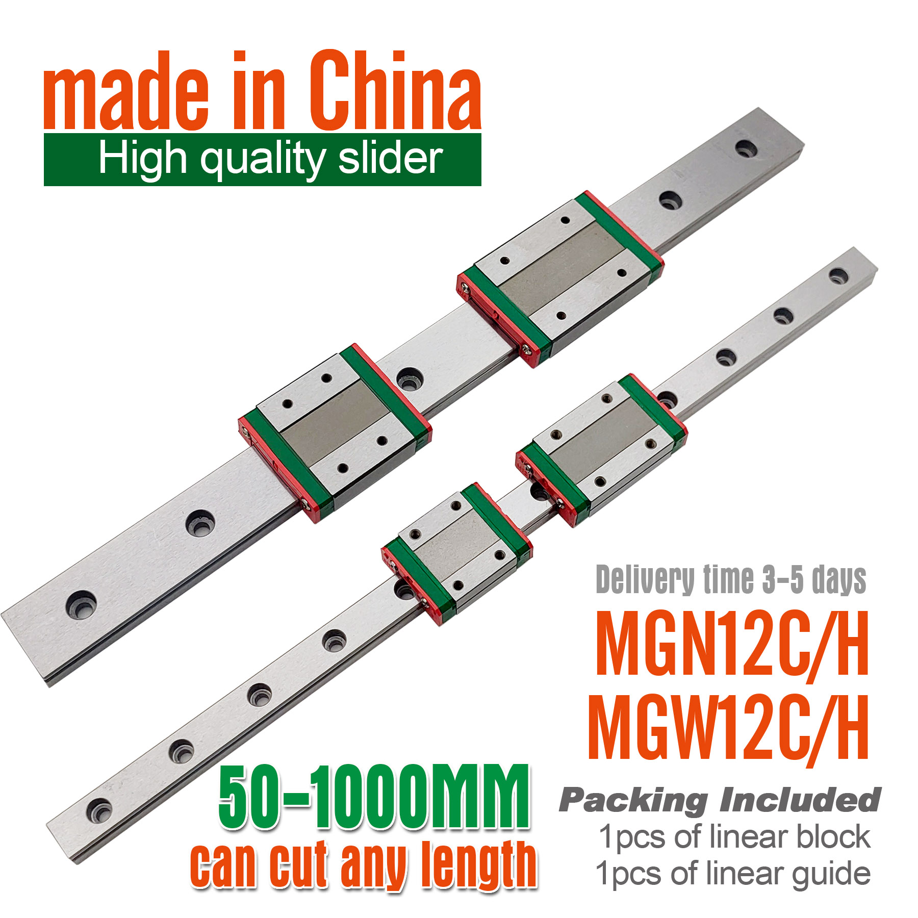 Linear Rail Mgn12H Set - MGN12H prowadnica liniowa blok suwakowy 300MM